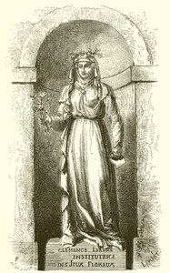 Standbeeld van Clemence Isaure in de kamer van Jeux Floraux in Toulouse door French School
