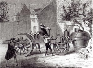 Stoomauto uitgevonden door Nicolas Joseph Cugnot (1725-1804) in 1771, 1886 door French School