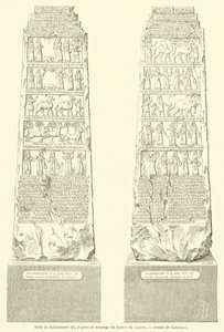 Stele van Salmanasar III, naar de mal van het Louvre museum door French School