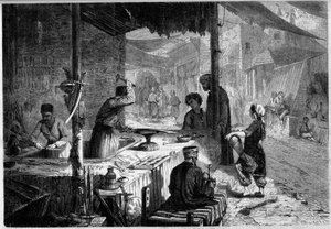 Straatberoep: een damasquineur wapensmid in de straten van Trebizonde, Turkije