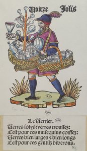 Straatventer die glaswerk verkoopt, uit Cris de Paris