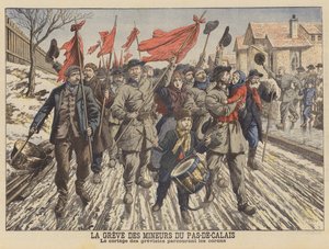 Staking door de mijnwerkers van de Pas-de-Calais, Frankrijk door French School