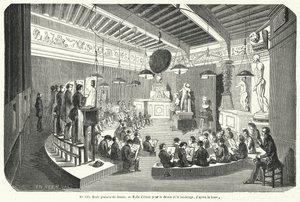 Studenten in een klas in een vrije tekenschool, Frankrijk door French School
