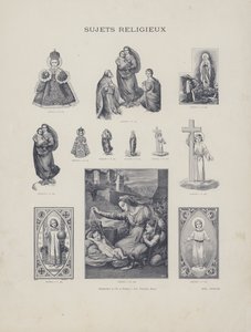 Religieuze onderwerpen (gravure) door French School