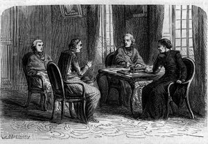 Hoge Raad van de Jezuïeten onder het pontificaat van paus Gregorius XVI. Gravure in "Histoire des Papes-Rois-Queen and Empereurs a travers les siècles" door Maurice Lachatre