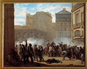 Verovering van het waterkasteelplein van het koninklijk paleis op 24 februari door French School