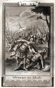 Telemaque tue Adraste - gravure van 1798 door Monnet in 