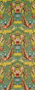 Textiel met een herhalend bloemmotief, Lyon werkplaats, ca.1730
