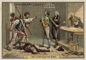 De Abbé Sicard wordt gered door Monot, Franse Revolutie, september 1792 door French School