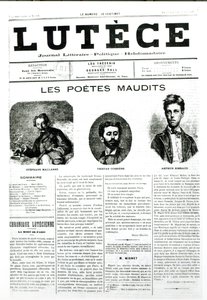 De Vervloekte Dichters, voorpagina van de krant Lutece, 1884