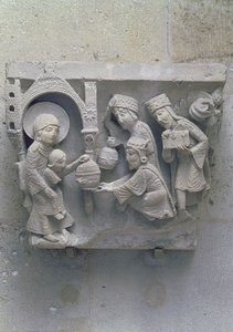 De Aanbidding der Wijzen, originele kapiteel uit het kathedraal schip