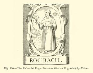 De Alchemist Roger Bacon (gravure) door French School