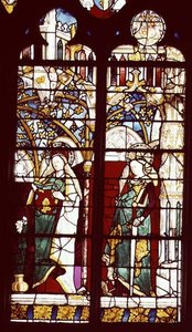 De Annunciatie met St. Catharina, uit de kapel van St. Ursinus, toegeschreven aan Henri Mellein door French School