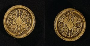 Het wapen van Jeanne de Penthievre (1319-84) Hertogin van Bretagne en Gravin van Goello, 1369