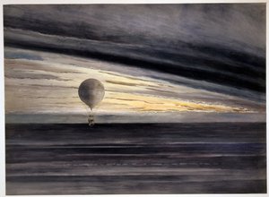 De ballon, Zénith, tijdens een langeafstandsvlucht van Parijs naar Bordeaux in maart, 1875, uitgegeven 1875-1880