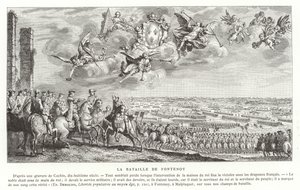 De slag bij Fontenoy, Oostenrijkse Successieoorlog, 1745 door French School