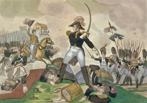 De Slag bij Waterloo, 18 juni 1815 door French School