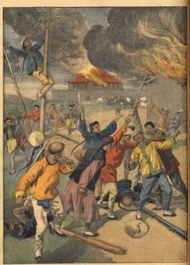 De Bokseropstand in China - Gebeurtenissen in China. De Boksers. Illustratie voor Le Petit Journal, 24 juni 1900 door French School
