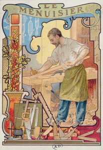 De Timmerman, illustratie uit een boek over ambachten, c.1899 door French School