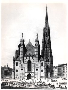 De kathedraal van Sint-Stefanus in Wenen, 1821