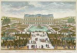 Het kasteel en de tuin van Clagny in Versailles door French School