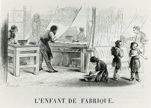 Het kind van de fabriek, ca. 1842 door French School