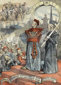 De Chinese keizer Guangxu (Kouang-siu of Kouang Siu) (1872-1908) erkende officieel de Katholieke Kerk en haar hiërarchie. Gravure in 