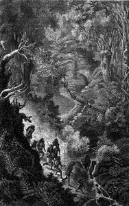 Het Chinese Rijk: de grensroute tussen Yunnan en Tonkin. Gravure in 