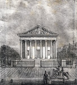 De Kerk van de Madeleine - "Alphabet Picturesque des Monumens de Paris” c.1840 (gravure) door French School