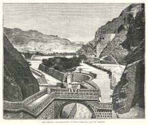 De cisterne van Tawila, Aden, gerestaureerd door de Britten door French School