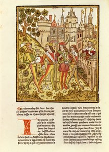 De Stad van God en de Stad van Deze Eeuw, uit La Cite de Dieu, 1486-87 door French School