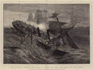 De aanvaring tussen de "Ville du Havre" en de "Loch Earn" bij de Azoren