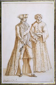 De Graaf de Saint-Priest, Ambassadeur van Frankrijk bij de Sublime Porte in Constantinopel, 1768-84 met zijn dragoman (tolk)