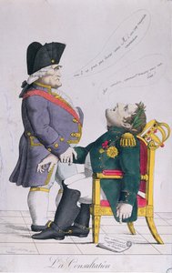 Het consult, karikatuur van Cambaceres (1753-1824) en Napoleon (1769-1821) ca. 1810-14 door French School