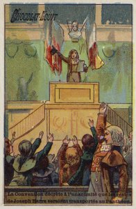 De Conventie besluit unaniem dat de resten van Joseph Bara naar het Pantheon worden gebracht, 1793 door French School