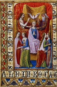 De Kroning van de Maagd door de Heilige Drie-eenheid, ca. 1500 door French School