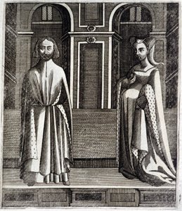 De Graaf van Poitiers en Toulouse Alphonse (1220-1271) en zijn vrouw Jeanne (dochter van Raymond VII) (1220-1271) - in 