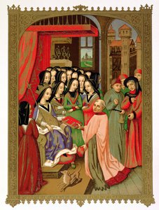 Het hof van Maria van Anjou (1404-63) vrouw van Karel VII (1403-61) door French School