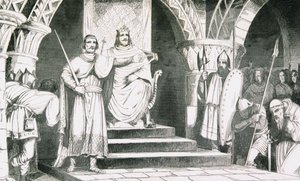 De kroning van Chilperic II (670-720), uit 