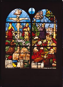 De kruisiging en de Olijfberg, 1533 door French School
