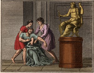 De dood van Demosthenes. door French School