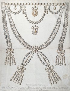 De diamanten ketting betrokken bij de Affaire van de Collier de la Reine, c.1785 door French School