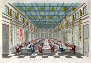 De eetkamer in Versailles in 1763 door French School