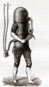 De duikmachine van Karl Heinrich Klingert door French School