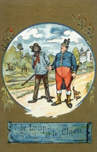 De hond en de wolf, uit Fabels door Jean de La Fontaine