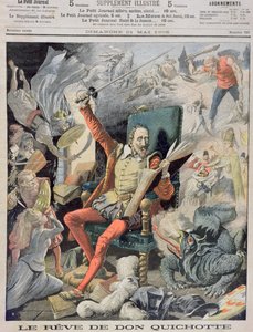 De droom van Don Quichot, omslagillustratie uit Le Petit Journal, 21 mei 1905 door French School