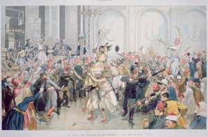 De Paasprocessie van het Heilige Vuur in Jeruzalem, 1895 door French School