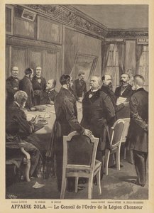 De Emile Zola lasterzaak - De Raad van de Orde van het Legioen van Eer door French School