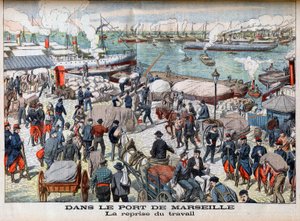 Het einde van de staking in Marseille, illustratie uit 