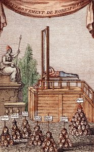 De executie van Robespierre, op 28 juli 1794 door French School
